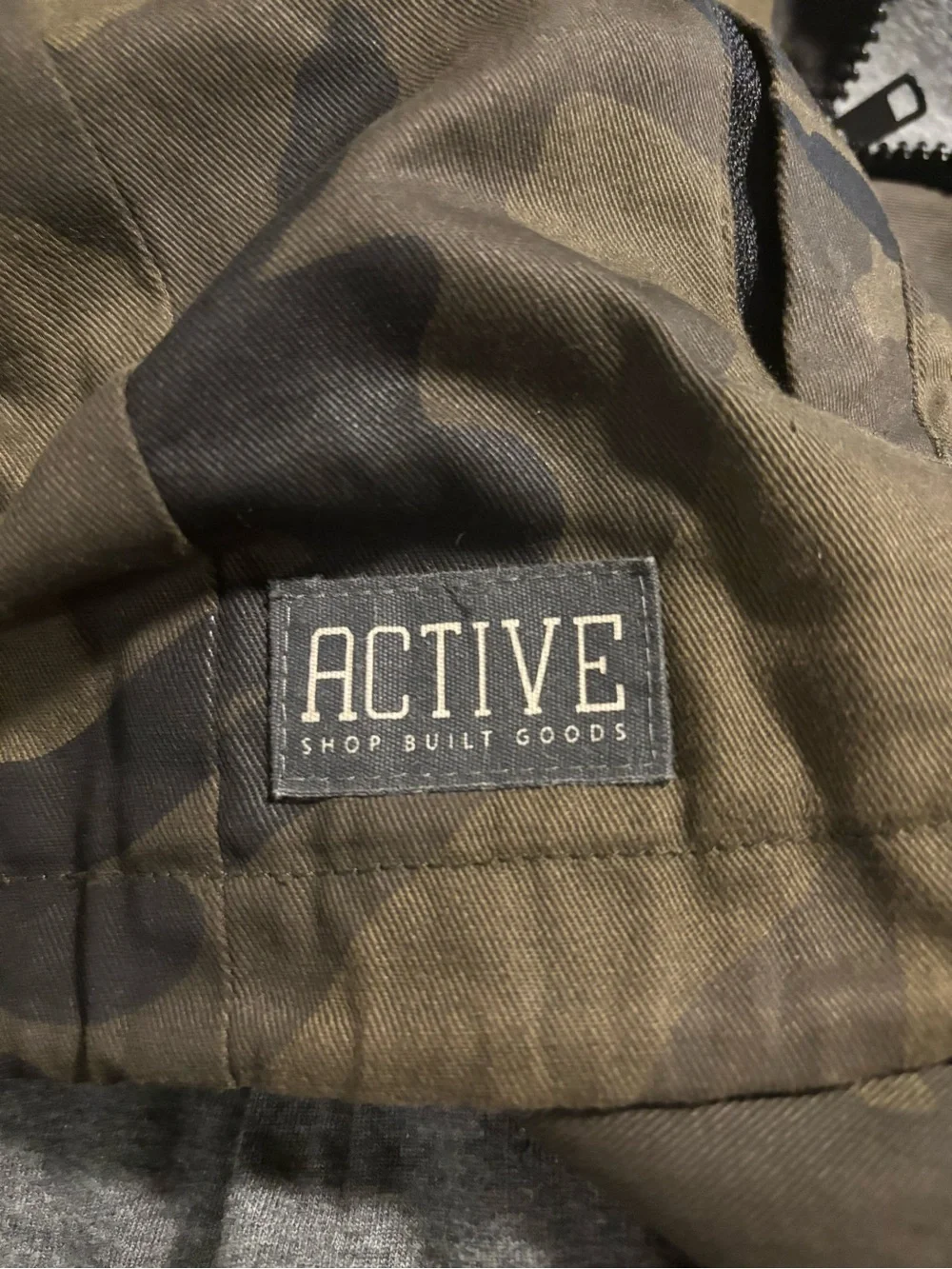 Active Brand Men's Camo Hooded Lined Jacket - Olive Green
